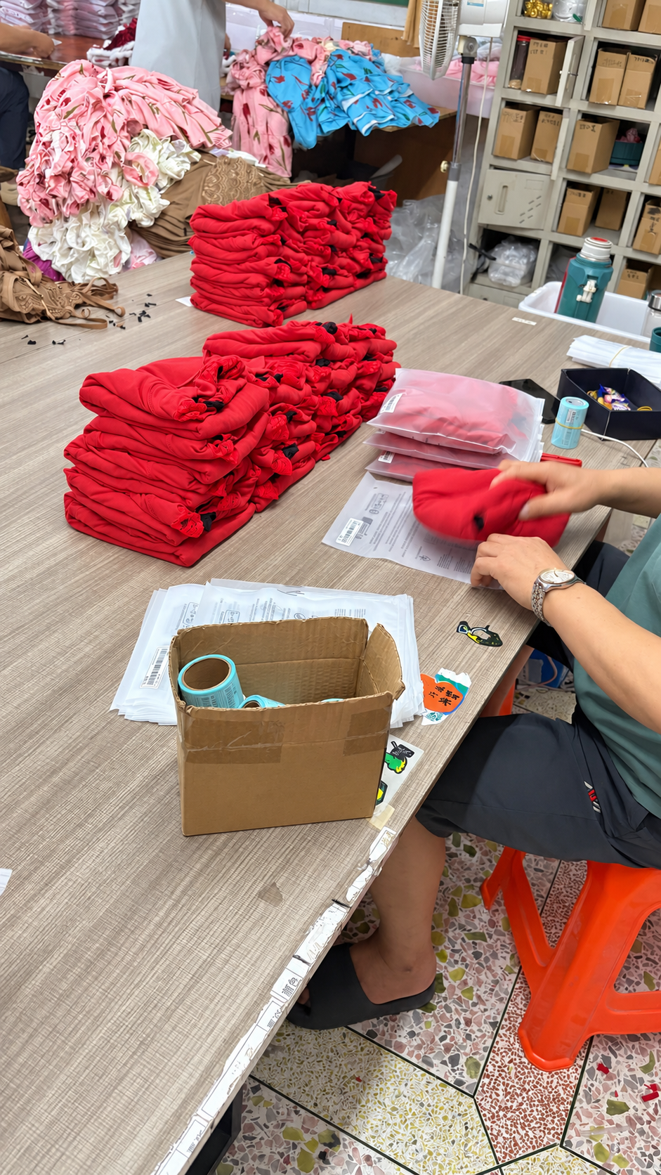 Garment finishing and packing in the factory