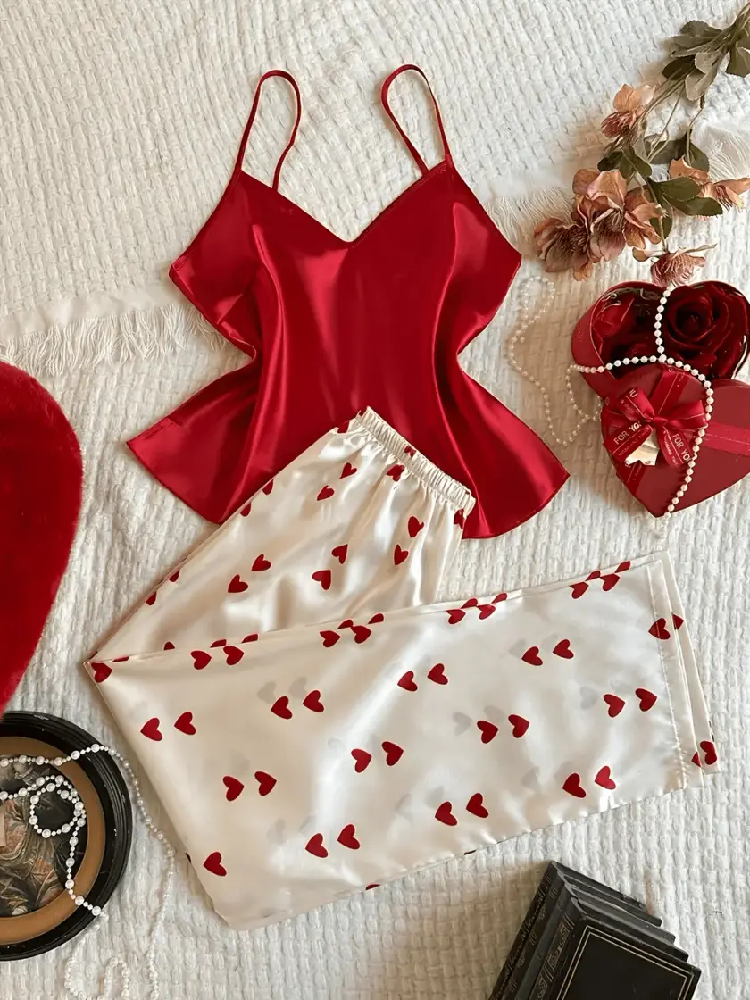Women's Heart Print Cami Nightdress