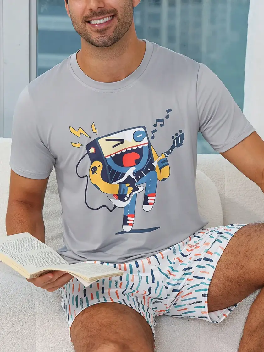 Men's Short Sleeve Pajama Set