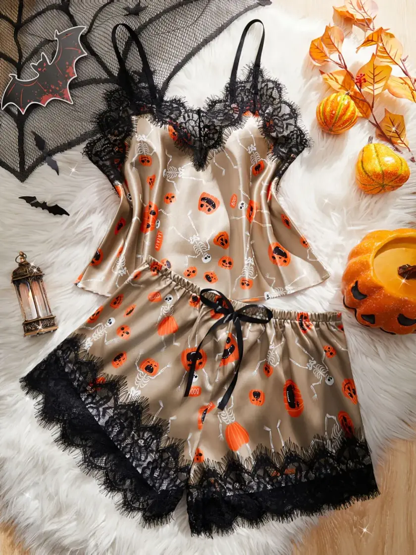 Women's Lace Cami Shorts Pajama Set