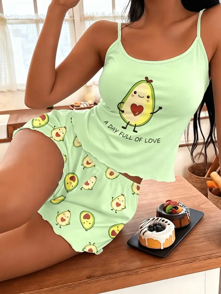 Women's Ruffle Cami Pajama Set