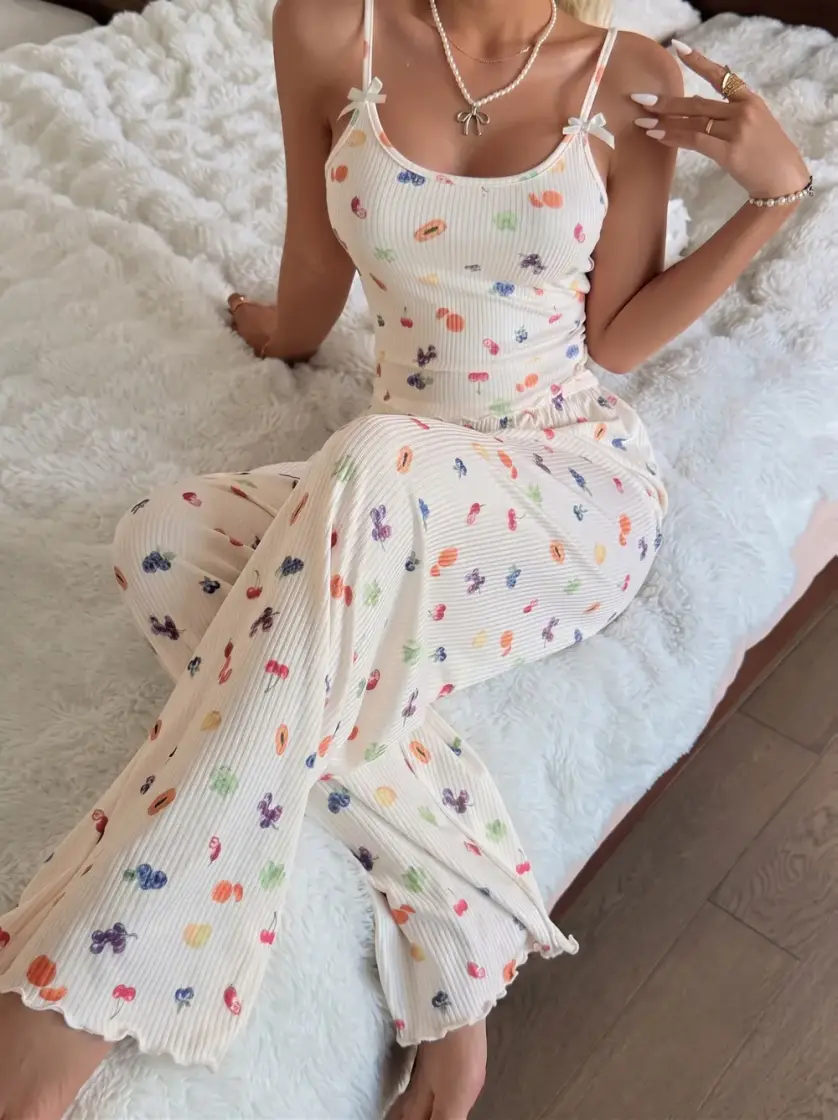 Women's Ribbed Cami Pajama Set