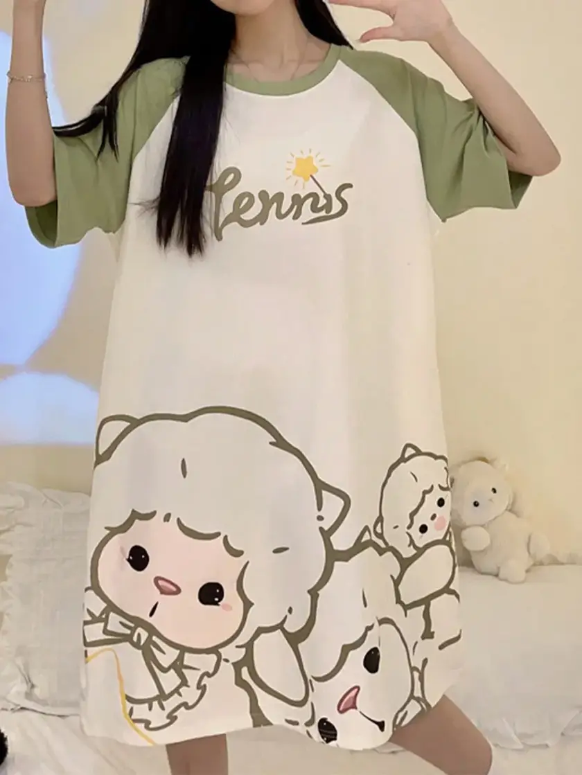 Women's Sheep Print Nightdress