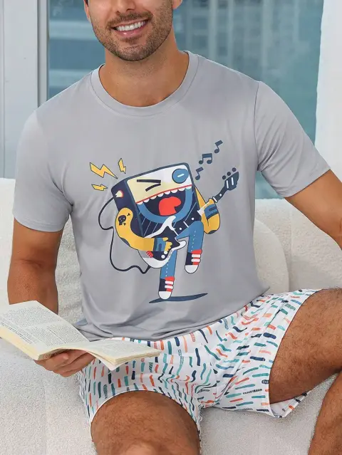 Men's Short Sleeve Pajama Set