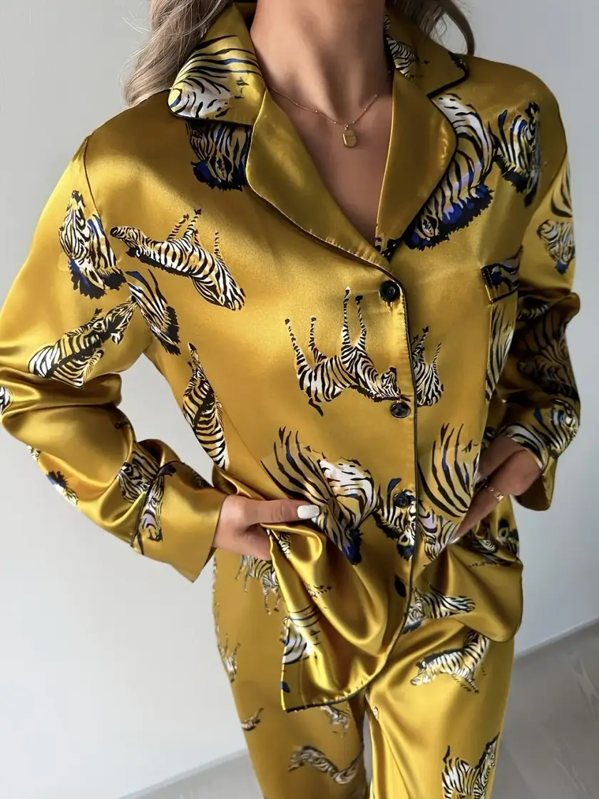 Women's Satin Long Sleeve Pajama Set